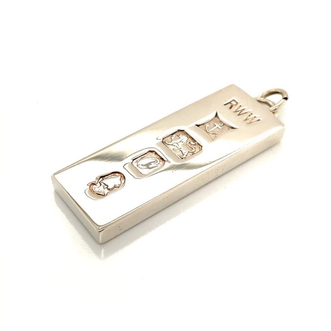 Sterling Silver Feature Hallmark Ingot Pendant