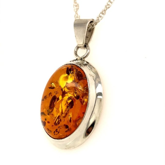 Silver and Amber Necklace