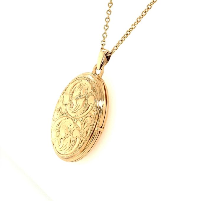 9ct Gold Engraved Locket
