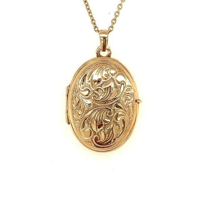 9ct Gold Engraved Locket
