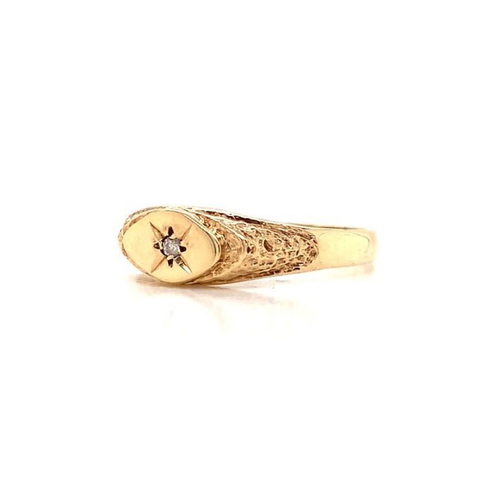 Diamond Set Flat Top Ring