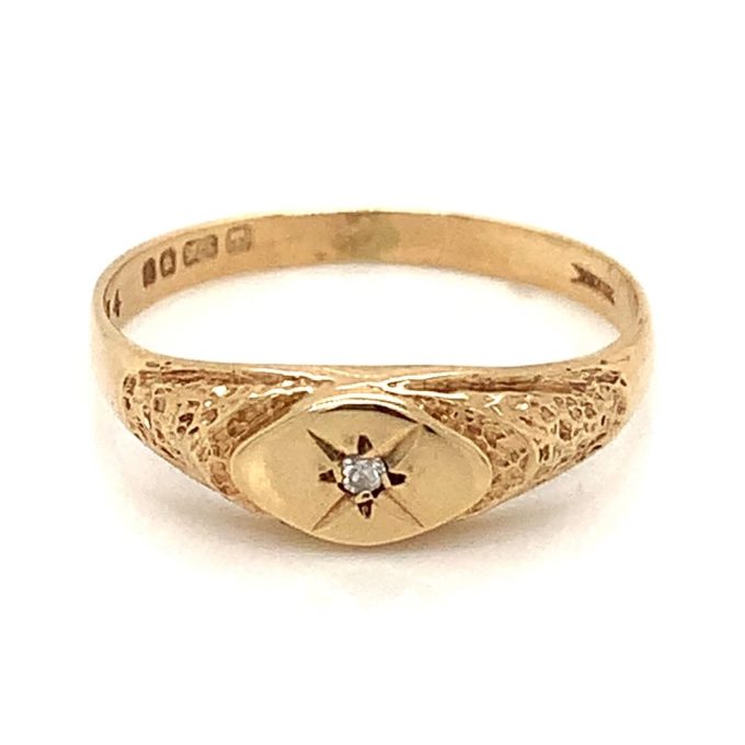 Diamond Set Flat Top Ring