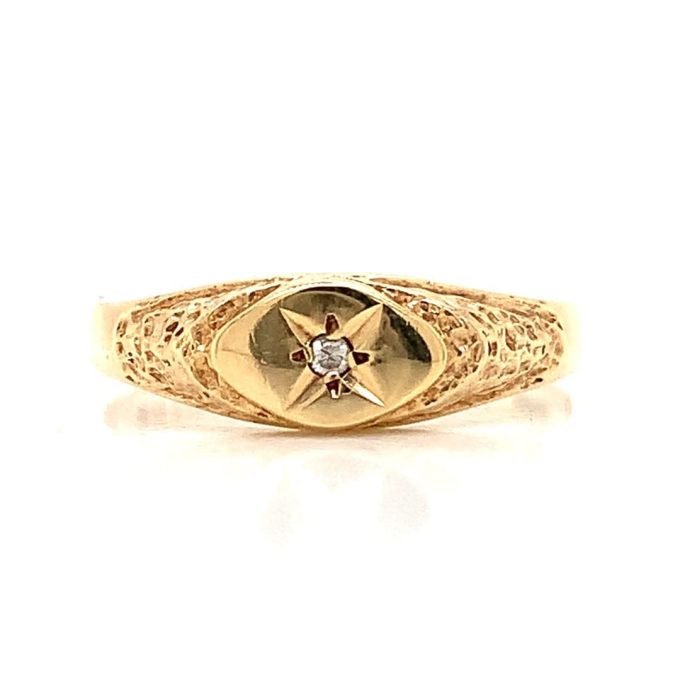 Diamond Set Flat Top Ring