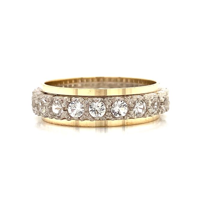 9ct Gold & Silver White Topaz Eternity Ring