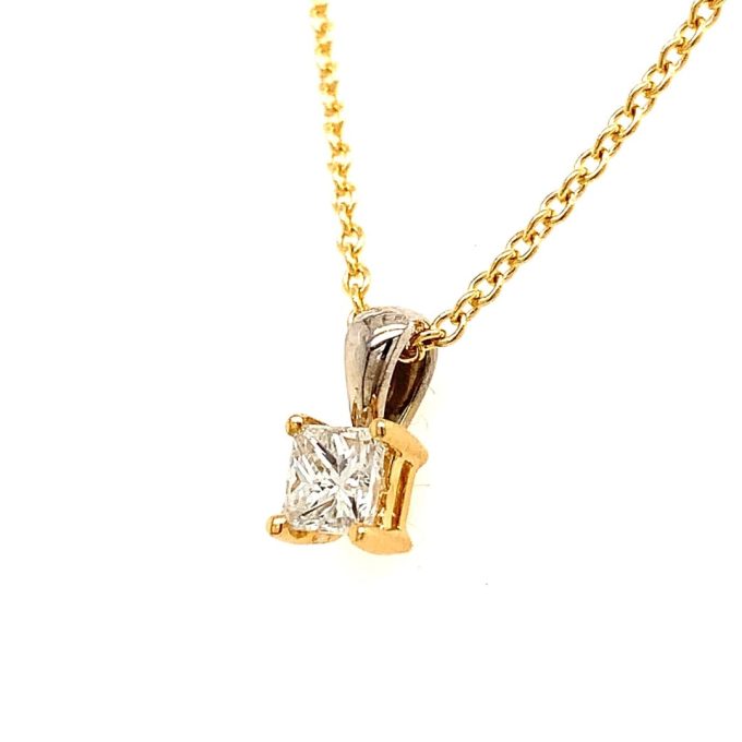 0.33ct Princess Diamond Solitaire Necklace