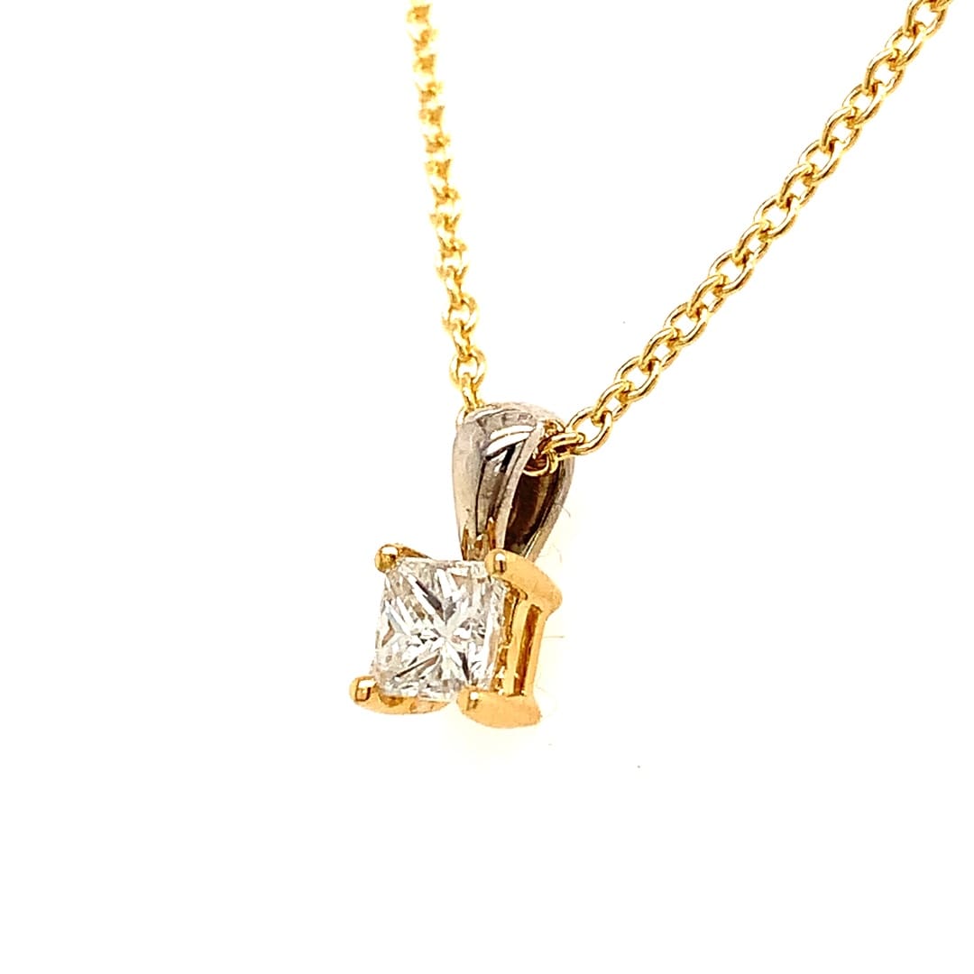 0.33ct Princess Diamond Solitaire Necklace