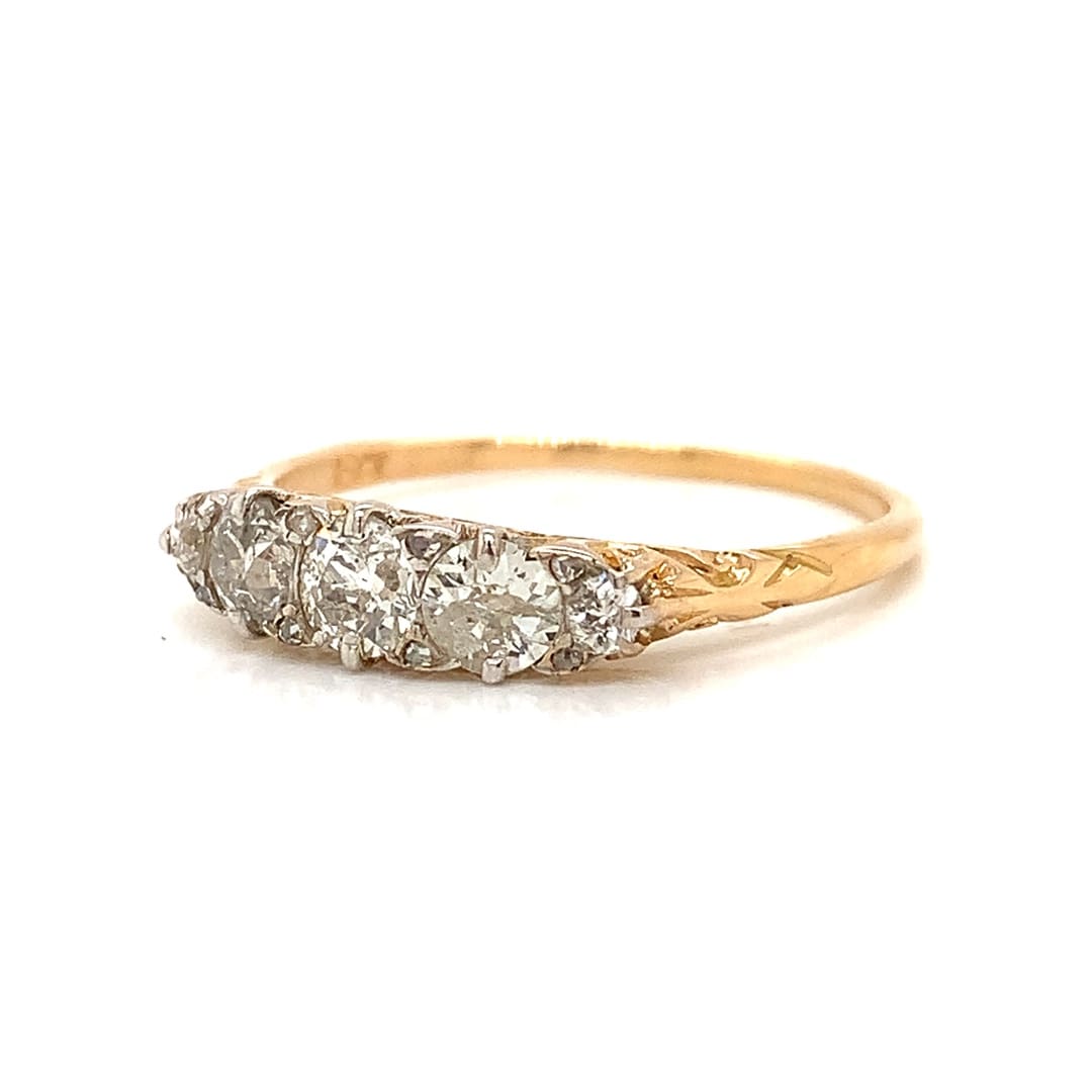 Antique Old Cut Diamond Carve Ring