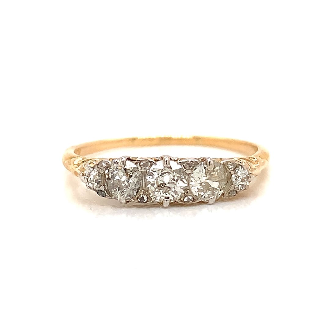 Antique Old Cut Diamond Carve Ring