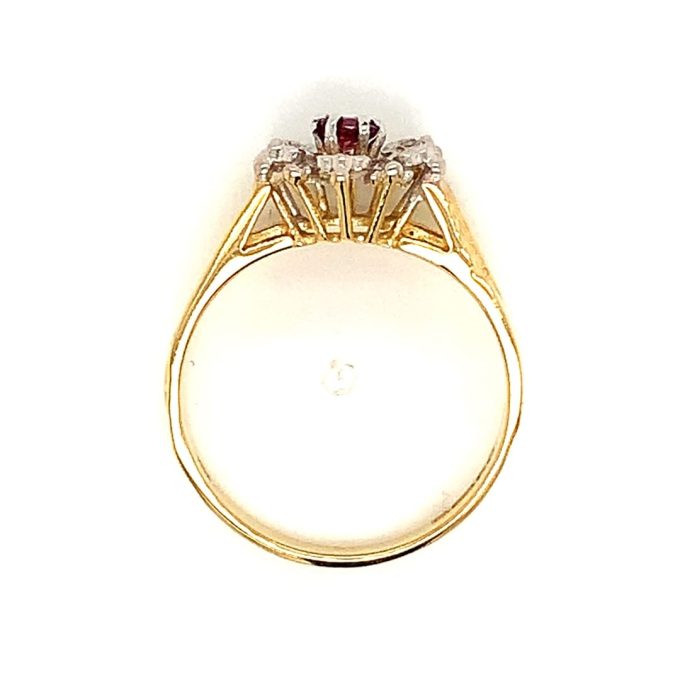 Vintage Ruby and Diamond Cluster Ring
