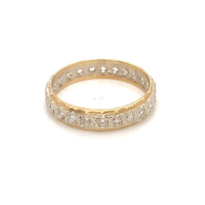 9ct Gold & Silver White Topaz Eternity Ring