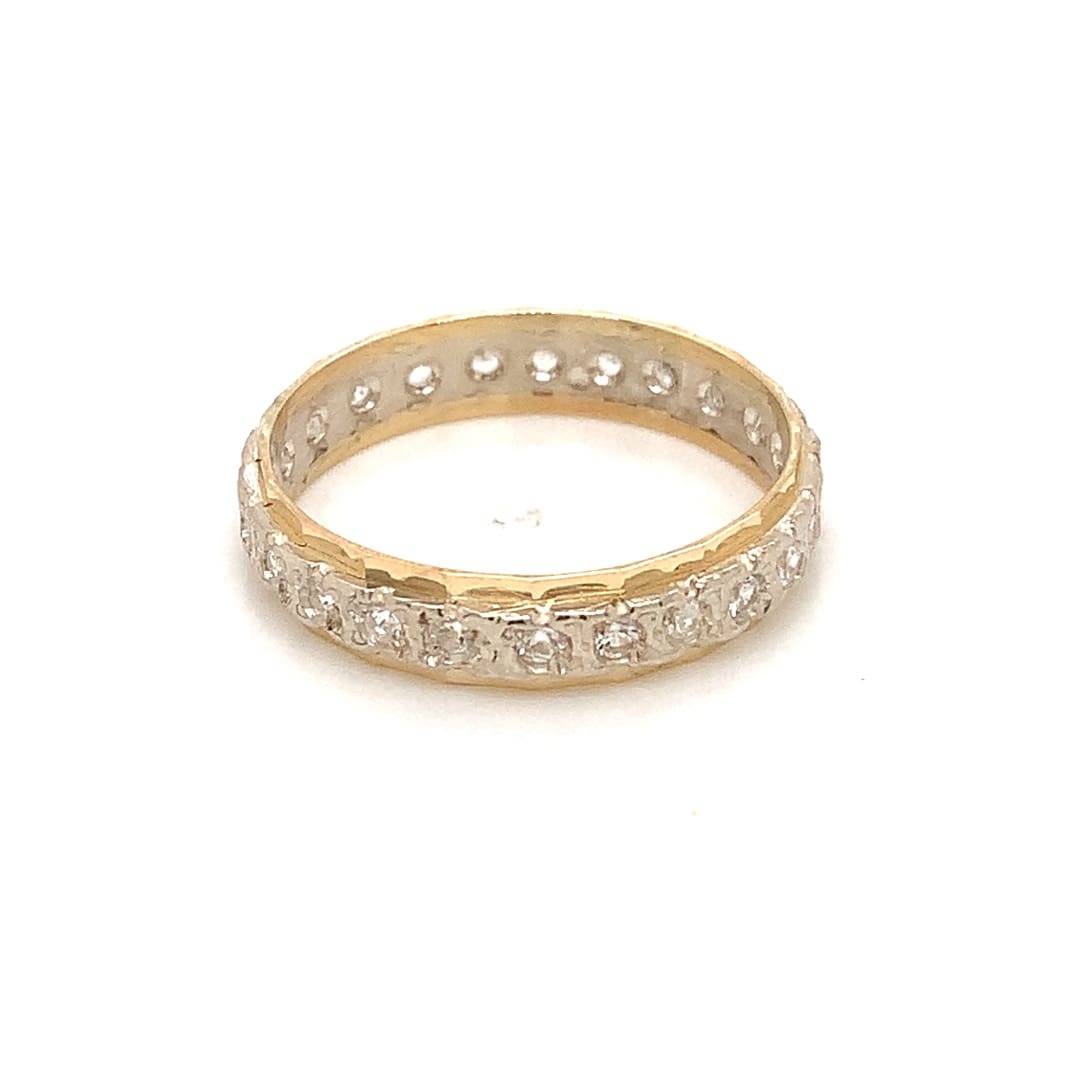 9ct Gold & Silver White Topaz Eternity Ring