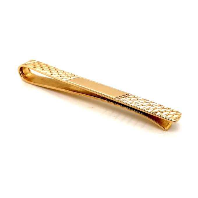 9ct Gold Bright Cut Tie Slide