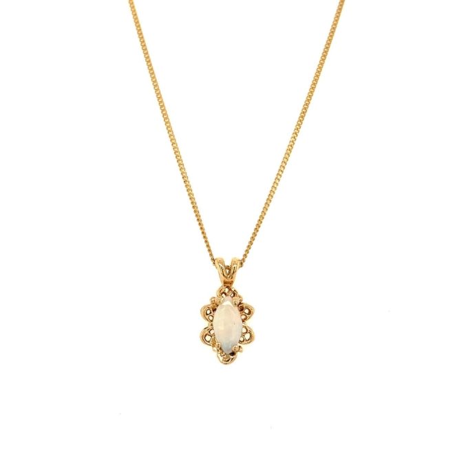Opal and Gold Pendant Necklace