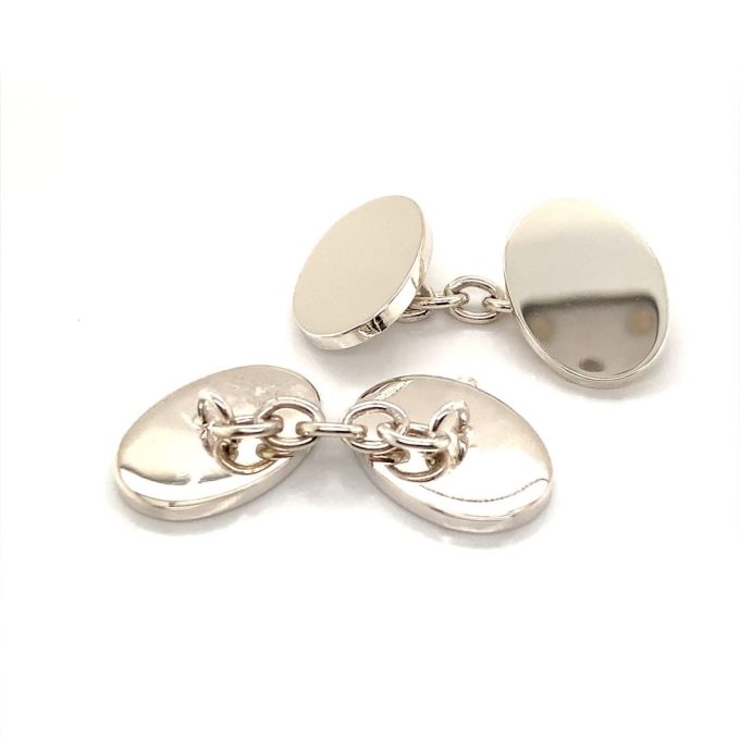 Sterling Silver Oval Cufflinks