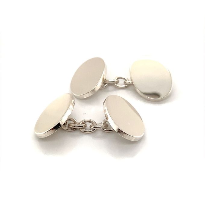 Sterling Silver Oval Cufflinks