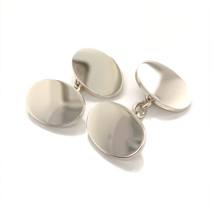 Sterling Silver Oval Cufflinks