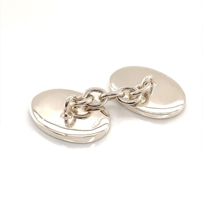 Sterling Silver Oval Cufflinks