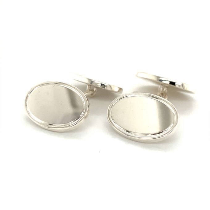 Sterling Silver Oval Cufflinks