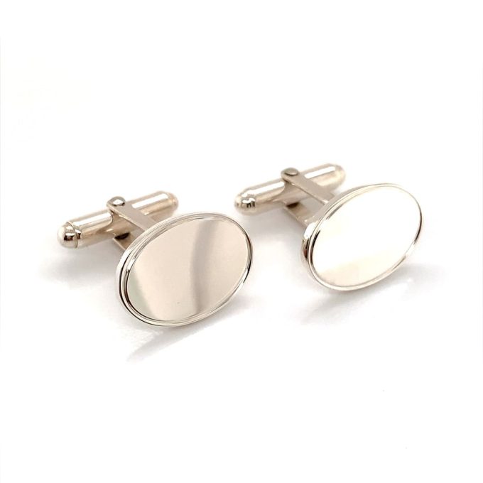 Sterling Silver Oval Cufflinks