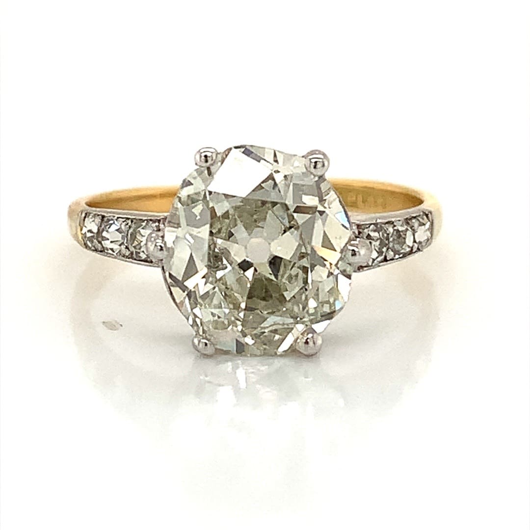 2.92ct Old Cut Diamond Solitaire Ring