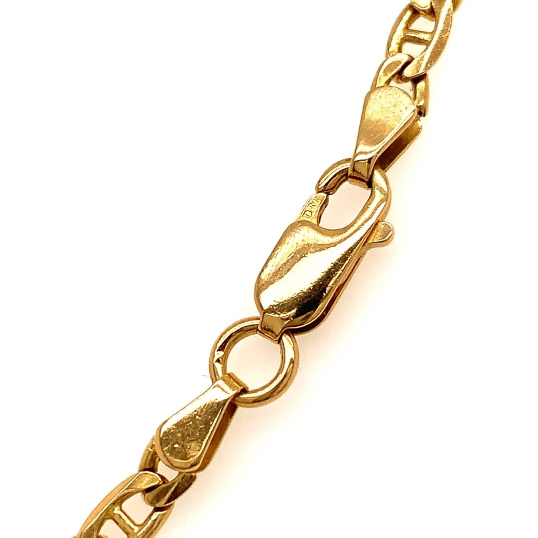 18ct Gold Flat Anchor Link Chain - 25 Inch