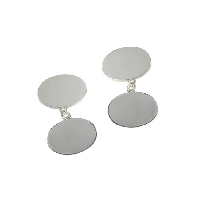 Sterling Silver Oval Cufflinks