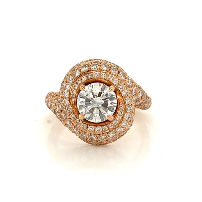 Cartier Ruban Style Rose Gold Diamond Ring