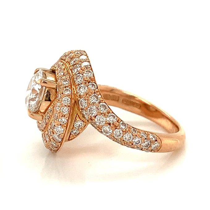 Cartier Ruban Style Rose Gold Diamond Ring