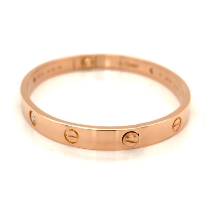 Cartier Rose Gold Four Diamond Love Bracelet