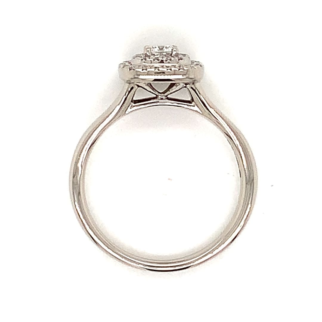 Double Halo Diamond Platinum Ring