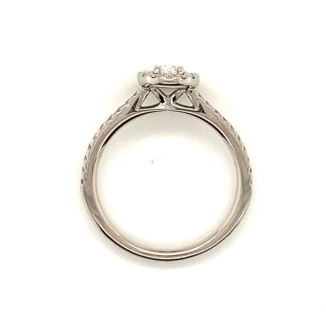 Oval Diamond Halo Platinum Ring