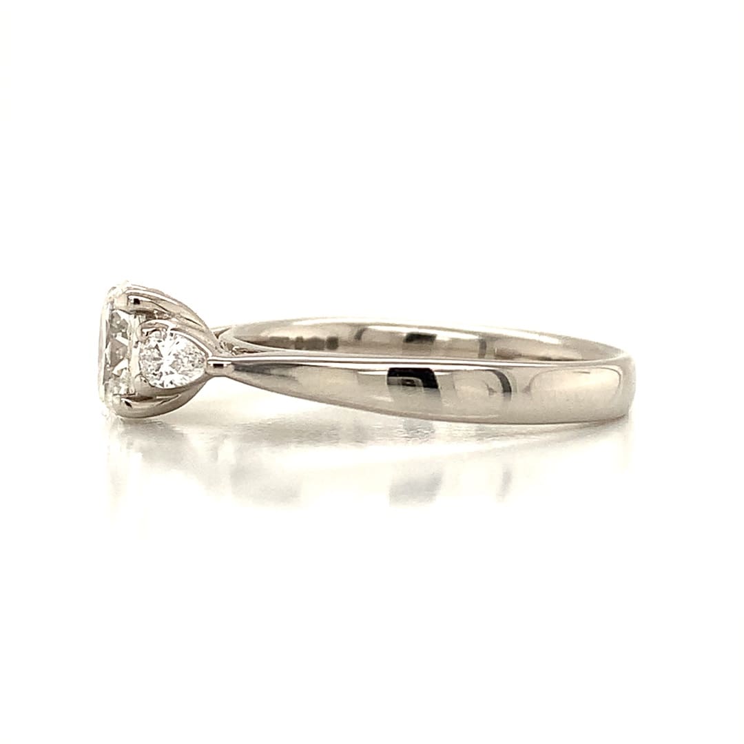 Oval Diamond Trilogy Platinum Ring