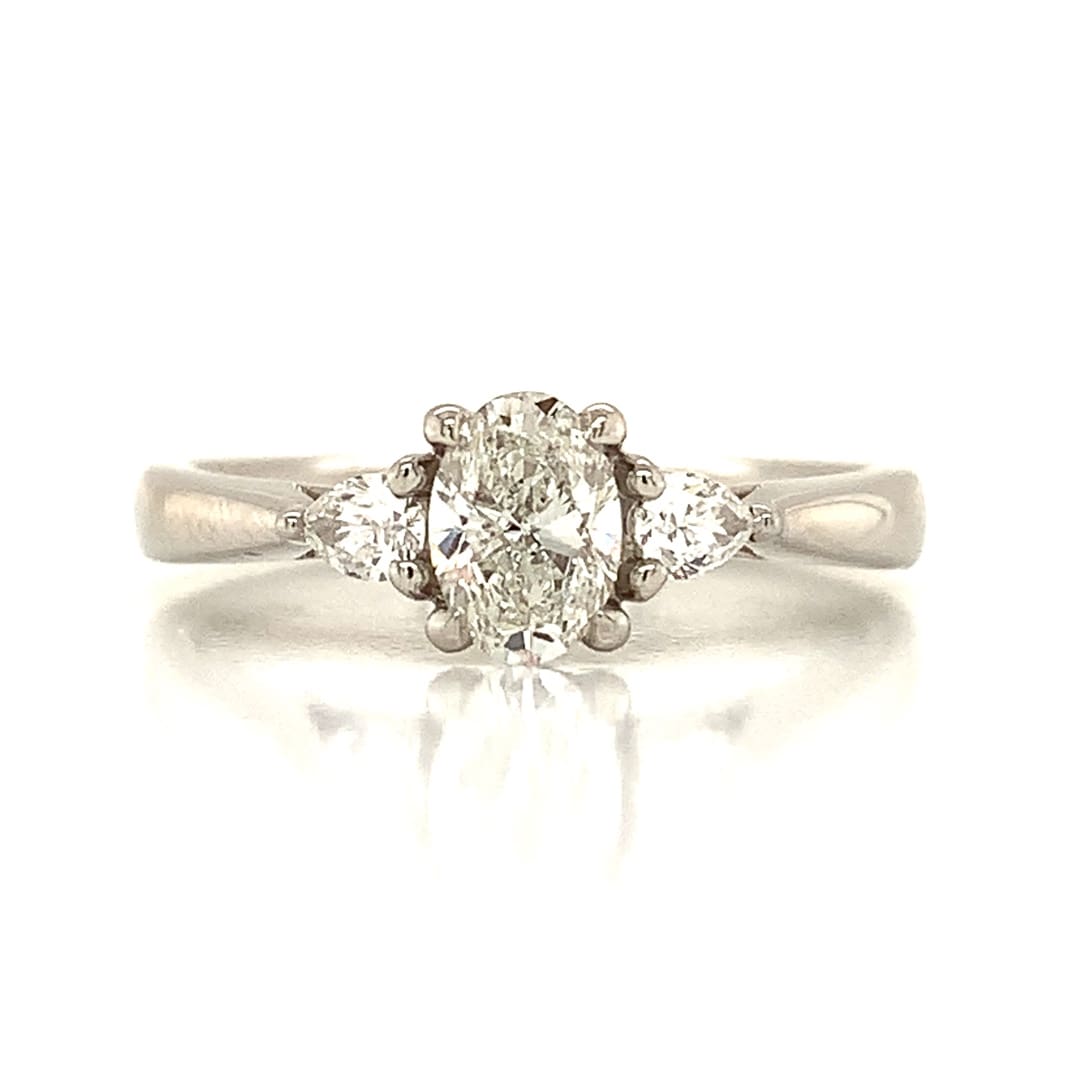 Oval Diamond Trilogy Platinum Ring