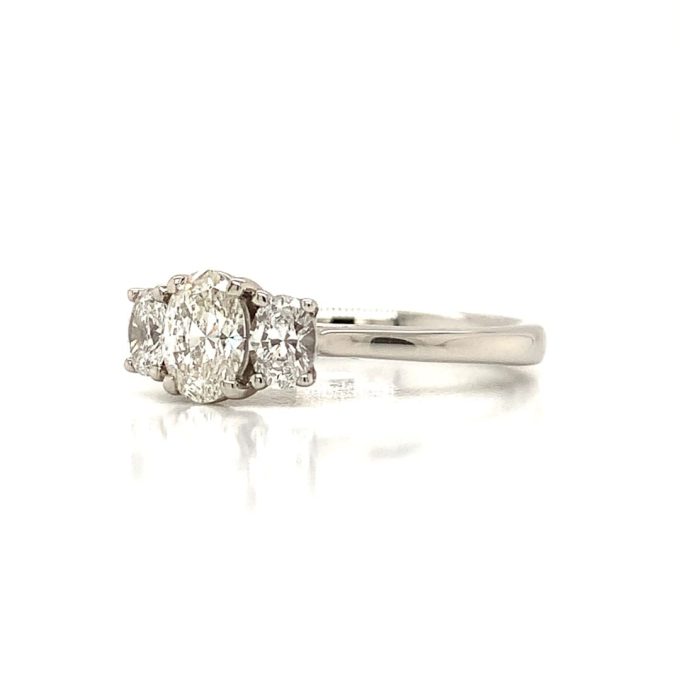 Oval Diamond Trilogy Platinum Ring