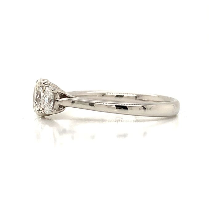 Oval Diamond Trilogy Platinum Ring