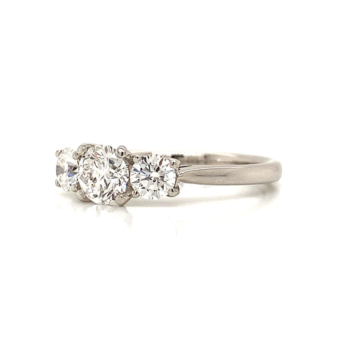 1.08ct Diamond Trilogy Platinum Ring