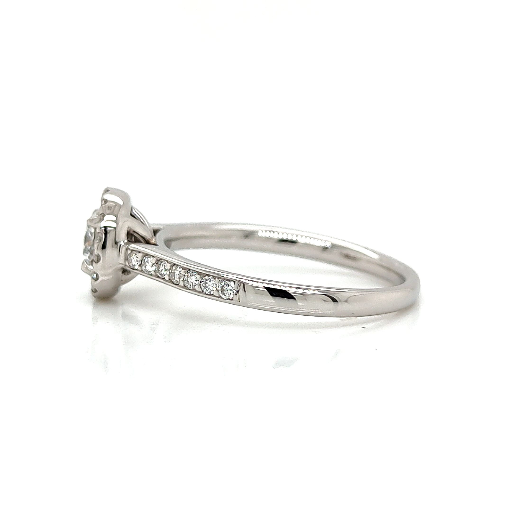 Brilliant Cut Diamond Halo Platinum Ring