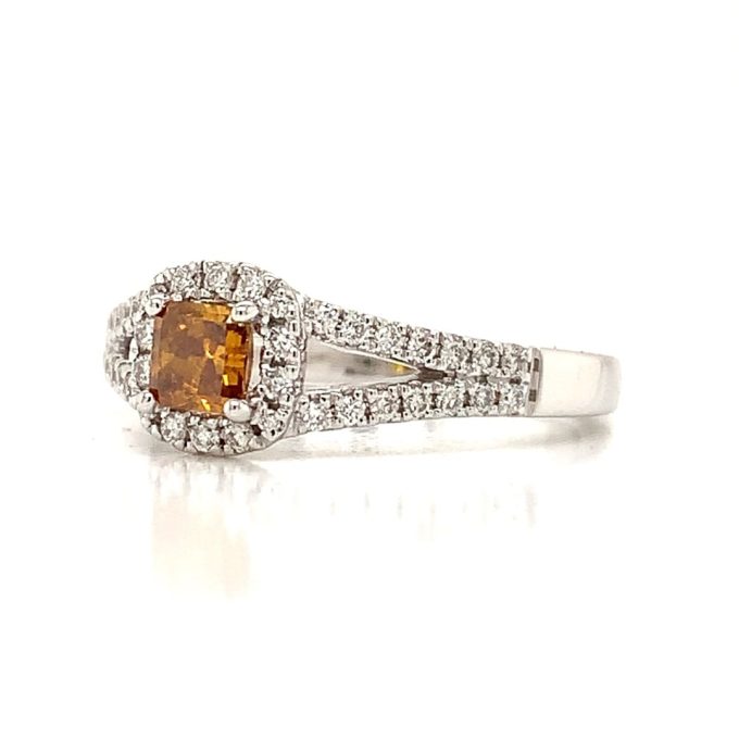Yellow Diamond Pave White Gold Ring