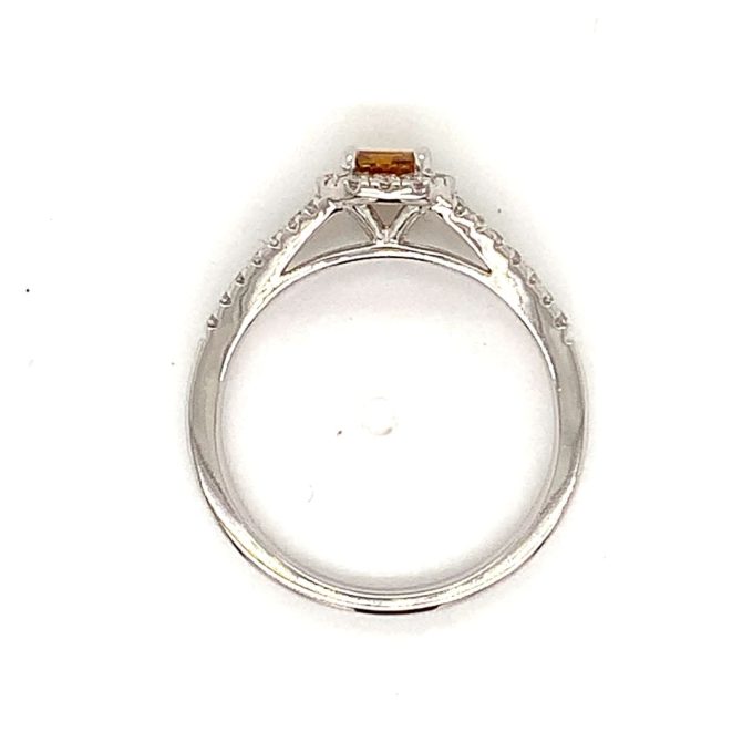 Yellow Diamond Pave White Gold Ring