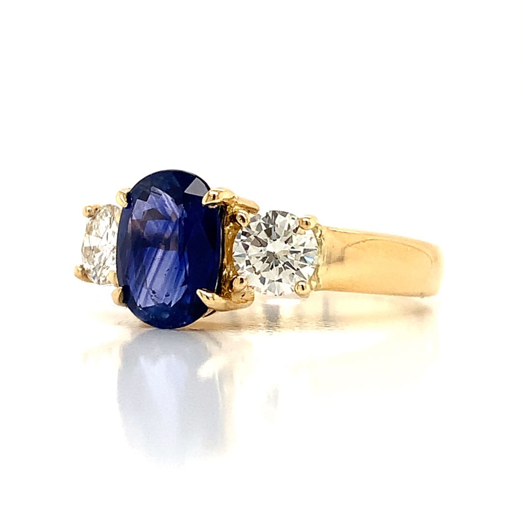 Sapphire and Diamond Trilogy Ring