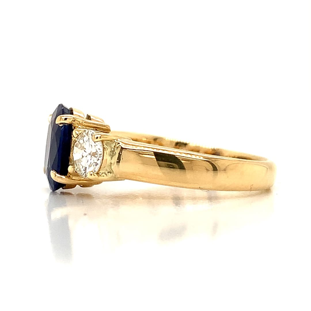 Sapphire and Diamond Trilogy Ring