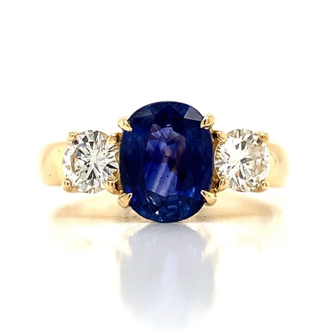Sapphire and Diamond Trilogy Ring