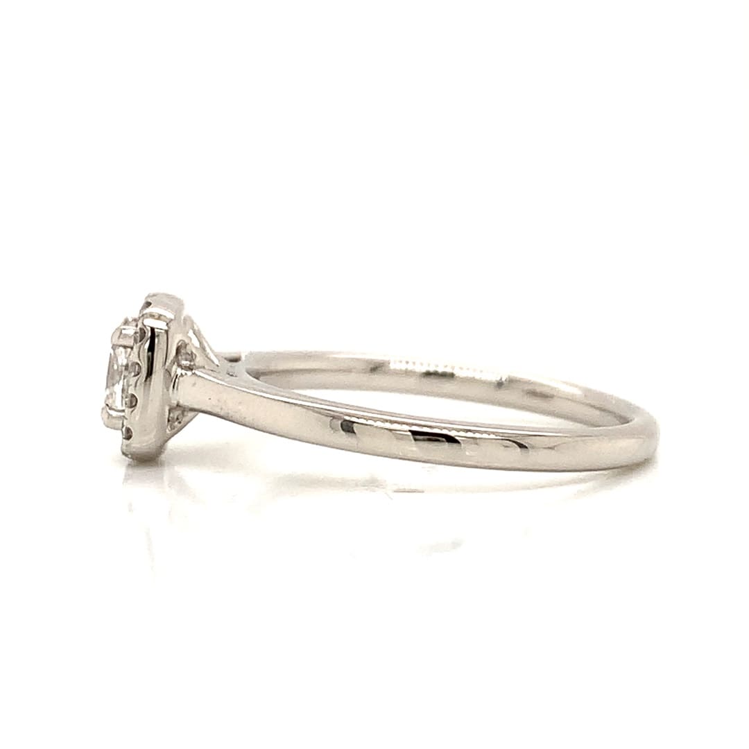 0.50ct Cushion Diamond Halo Platinum Ring