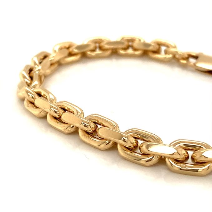 Yellow Gold Chunky Trace Link Bracelet