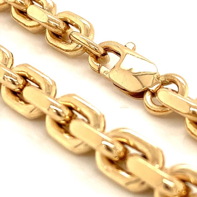 Yellow Gold Chunky Trace Link Bracelet