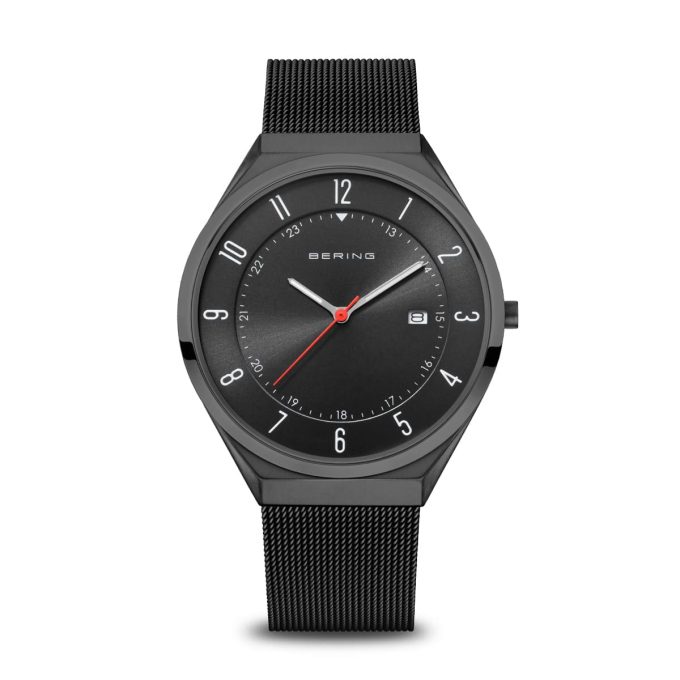 Bering Gents Black Steel Watch 18740-222