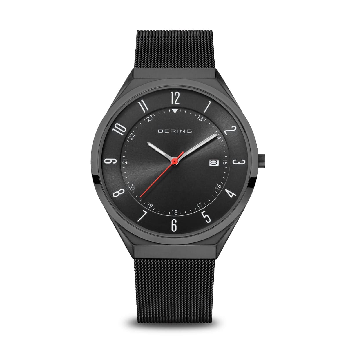 Bering Gents Black Steel Watch 18740-222