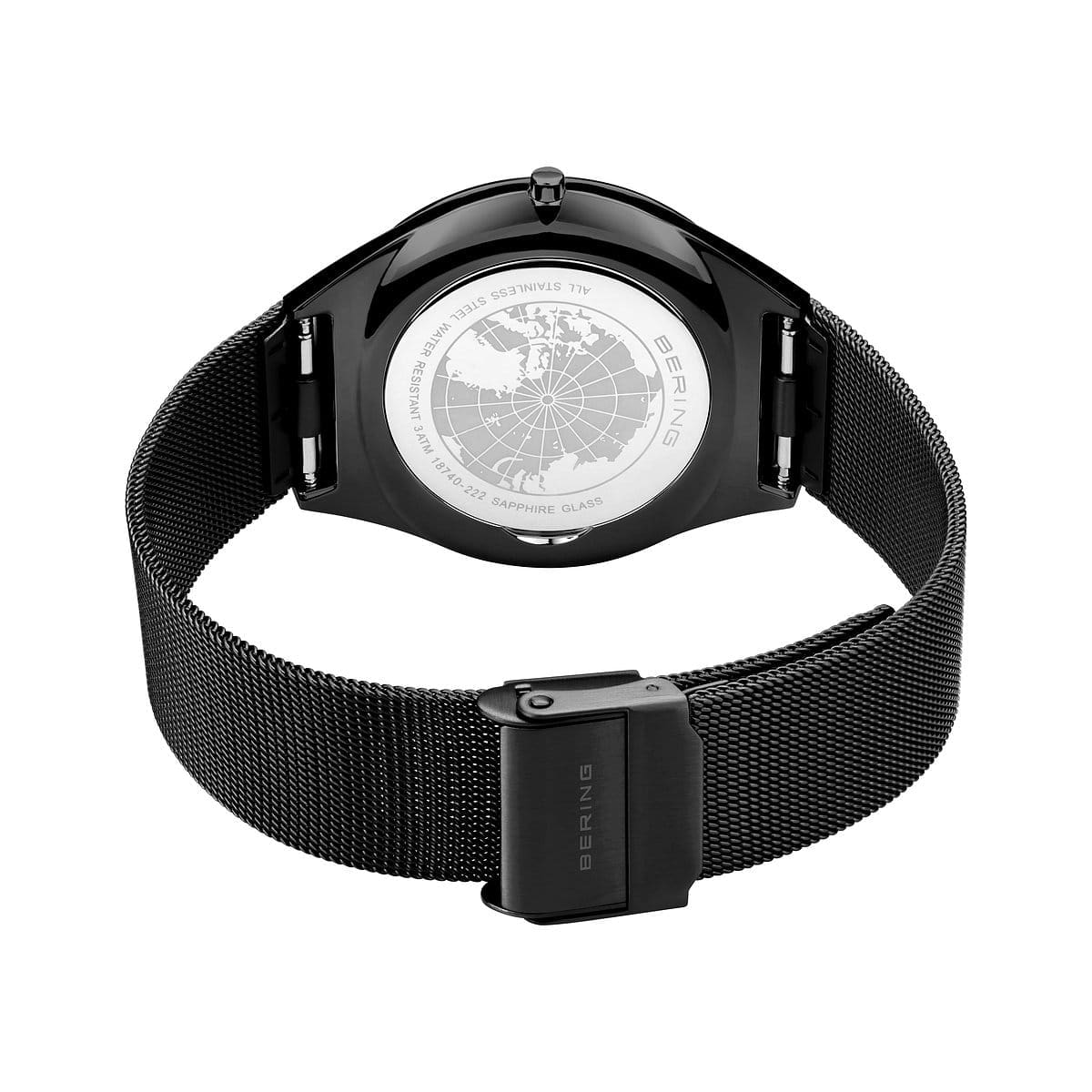Bering Gents Black Steel Watch 18740-222
