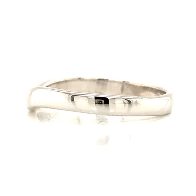 Ladies White Gold Shaped Band