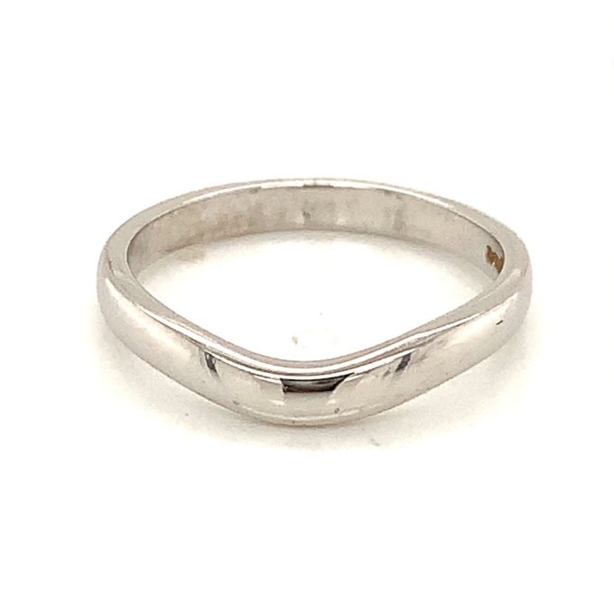Ladies White Gold Shaped Band